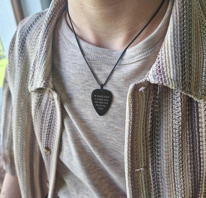 Personalized Guitar Pick Necklace, Gift For Musician or Music Lover Gift with Song Lyrics, Custom Gift for Boyfriend or Girlfriend, KP.2/C.2