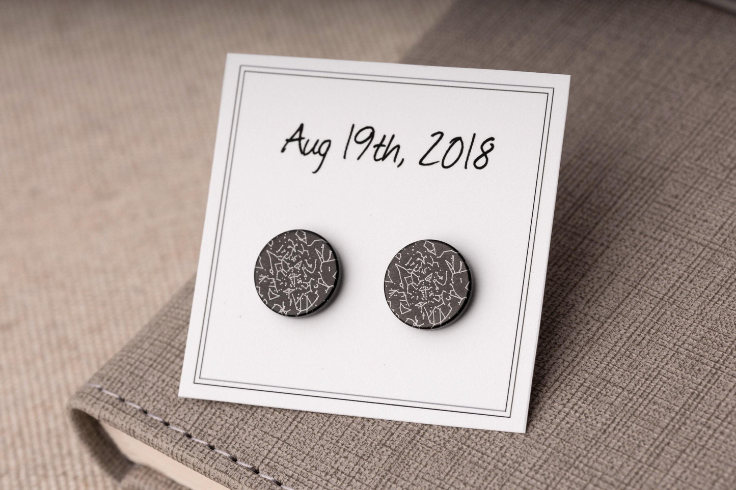Custom Star Map from Your Special Date Stud Earrings, Night Sky Earrings, Personalized Birthday Gift for Women, Jewelry with Stars, AU.2