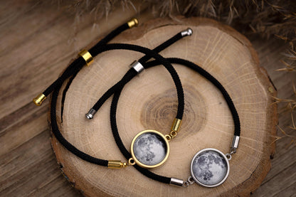Personalized Moon Phase By Date Bracelet With Optional Custom Back Engraving - Birthday or Anniversary Gift For Girlfriend or Boyfriend RP.1