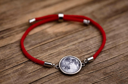 Custom Birth Moon Phase Bracelet With Text On The Back, Custom Birthday Gift, Personalized Anniversary Jewelry For Girlfriend Boyfriend RP.1