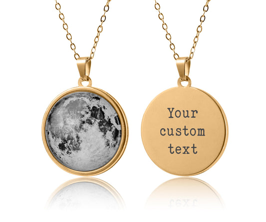 Any Text & Custom Birth Moon Phase Necklace, Personalized Pendant, Birthday Gift For Women, Jewelry Gift For Her, Anniversary Gift, KP.7
