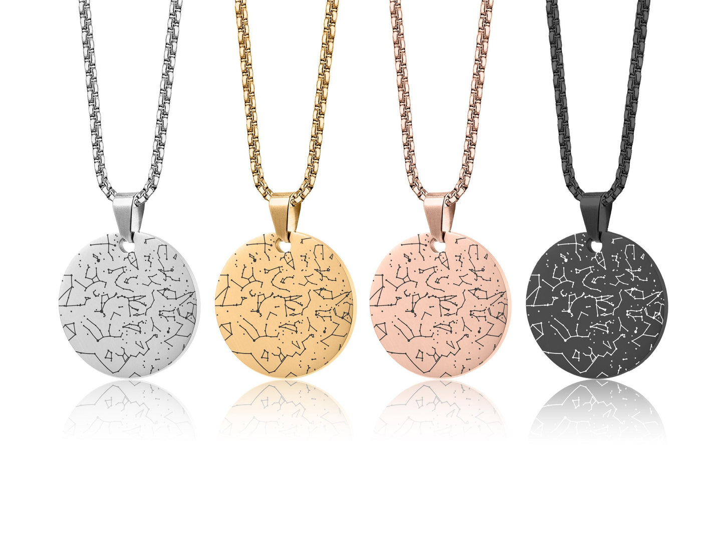 Star Map Necklace for Boyfriend or Girlfriend - Custom Anniversary or Birthday Jewelry Gift, Personalized Pendant for Him or Her, RP.2