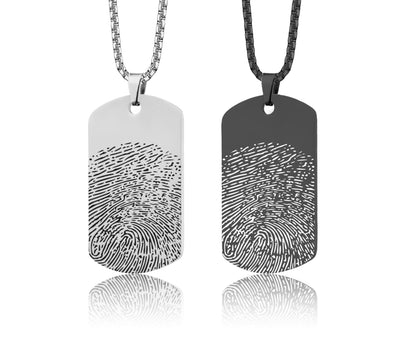 Custom Fingerprint Necklace - Keepsake Jewelry for Him - Sympathy Gift for Loss - Personalized Memorial Pendant in Gift-Ready Packaging C.2