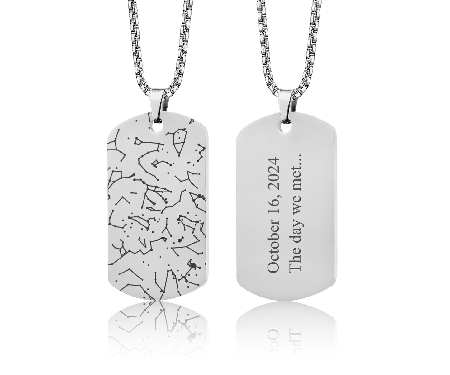 Personalized Special Day Keepsake Gift - Star Map Necklace by Date and Place - First Date, Wedding, Child Birth or First Kiss Reminder, RP.2