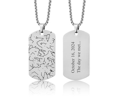 Personalized Special Day Keepsake Gift - Star Map Necklace by Date and Place - First Date, Wedding, Child Birth or First Kiss Reminder, RP.2