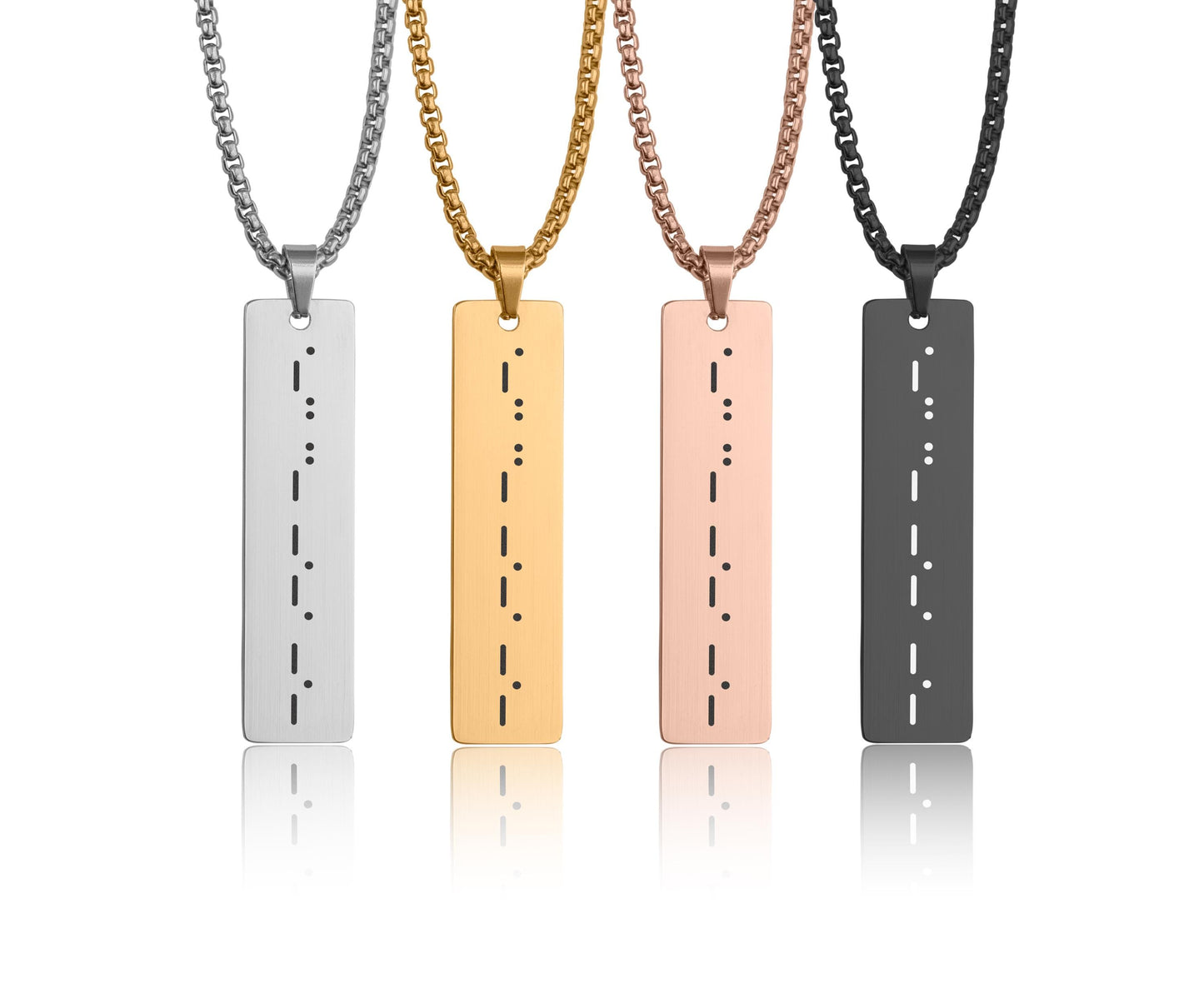 Necklace with Morse Code For Men, Custom Birthday Gift For Dad, Boyfriend, Personalized Fathers Day Gift, Custom Text Pendant Him, KP.2/C.2