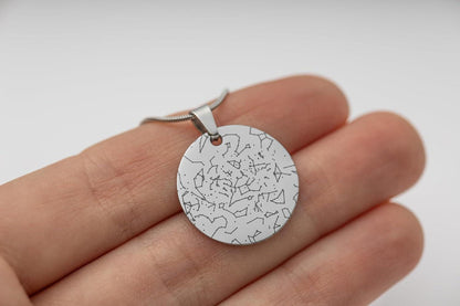 Personalized Star Map by Date Necklace with Gift for Wife, Custom Engraved Jewelry for Her, Anniversary or Birthday Gift for Women, RP.2