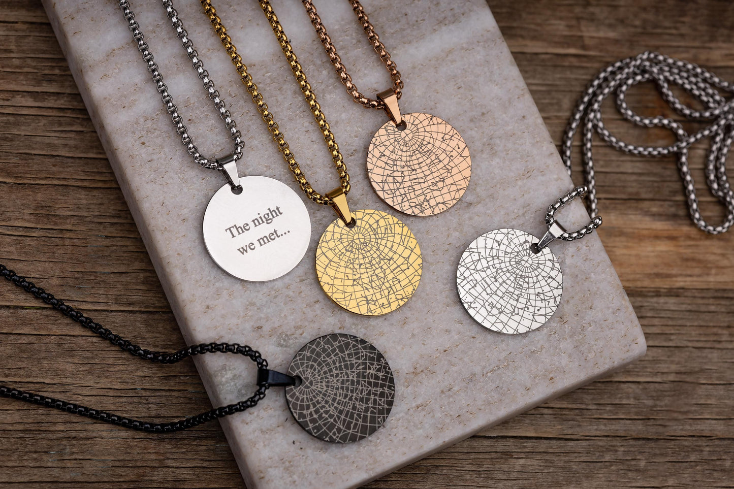 Custom Star Map Jewelry for Him, Boyfriend Anniversary Gift, Men Necklace, Birthday Gift for Dad, Personalized Fathers Day Gift, RP.2