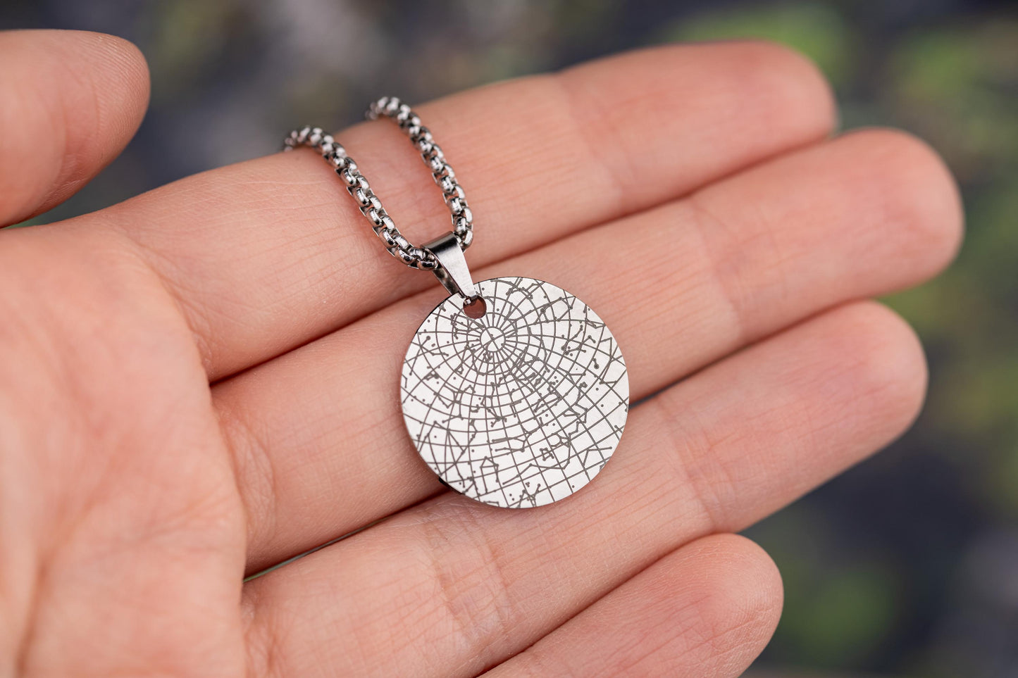 Custom Star Map By Date Necklace, Engraved Star Chart Jewelry, Personalized Night Sky Pendant, Anniversary Gift For Men, Birthday Gift, RP.2
