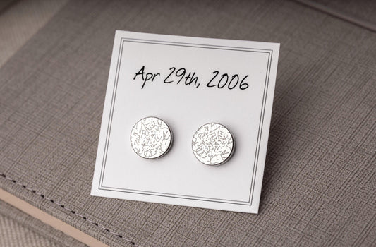 Custom Star Map from Your Special Date Stud Earrings, Night Sky Earrings, Personalized Birthday Gift for Women, Jewelry with Stars, AU.2