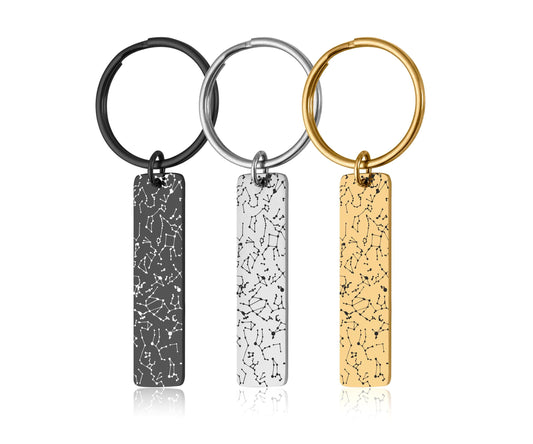 Star Map By Date Keychain, Custom Engraved Keyring, Personalized Anniversary Birthday Gift For Women Men Him Her Boyfriend Girlfriend, RP.2