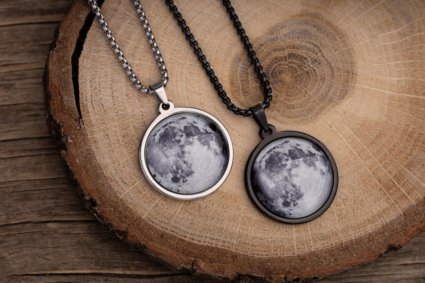 Moon Phase Necklace for Men - Personalized Anniversary Gift for Him - Custom Moon Jewelry - Birthday Gift for Boyfriend - Husband Gift, RP.1