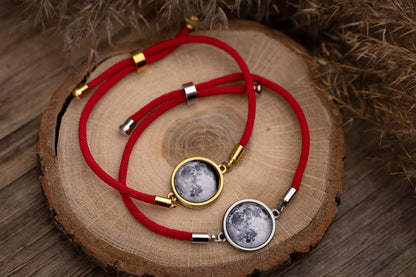 Personalized Moon Phase By Date Bracelet With Optional Custom Back Engraving - Birthday or Anniversary Gift For Girlfriend or Boyfriend RP.1