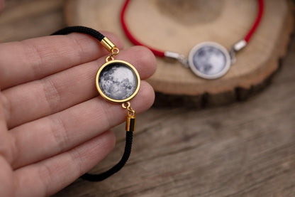 Personalized Moon Phase By Date Bracelet With Optional Custom Back Engraving - Birthday or Anniversary Gift For Girlfriend or Boyfriend RP.1