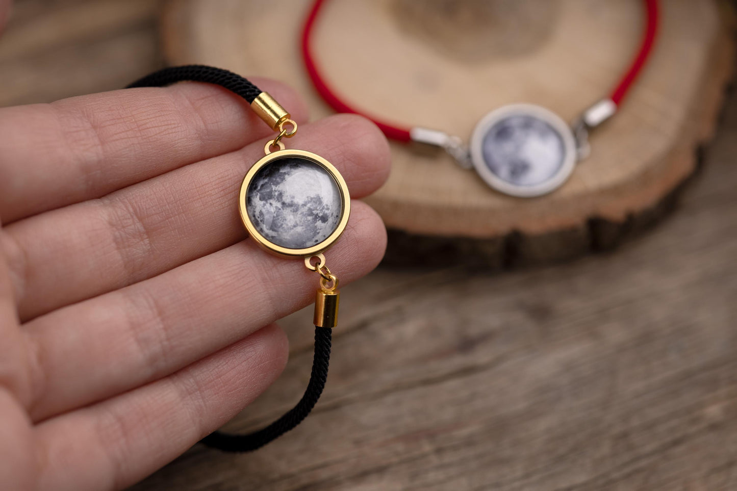 Custom Birth Moon Phase Bracelet With Text On The Back, Custom Birthday Gift, Personalized Anniversary Jewelry For Girlfriend Boyfriend RP.1