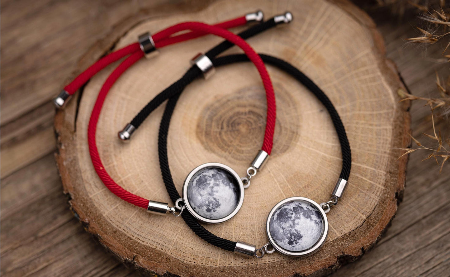 Custom Birth Moon Phase Bracelet With Text On The Back, Custom Birthday Gift, Personalized Anniversary Jewelry For Girlfriend Boyfriend RP.1