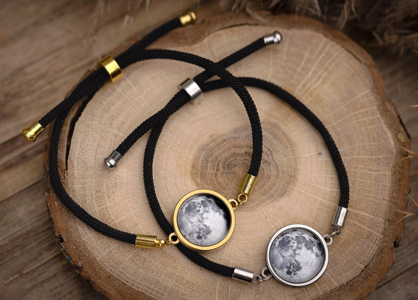 Custom Birth Moon Phase Bracelet With Text On The Back, Custom Birthday Gift, Personalized Anniversary Jewelry For Girlfriend Boyfriend RP.1