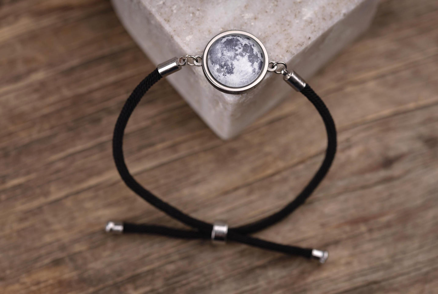 Custom Birth Moon Phase Bracelet With Text On The Back, Custom Birthday Gift, Personalized Anniversary Jewelry For Girlfriend Boyfriend RP.1