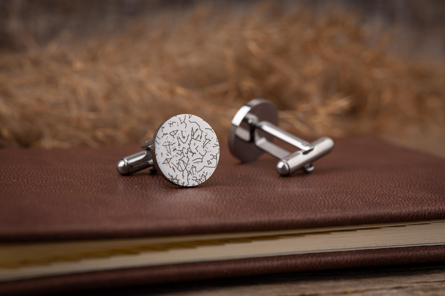 Unique Star Map by Date Cufflinks, Personalized Jewelry for Men, Custom Engraved Night Sky Husband Wedding Gift, Birthday Gift for Him, RP.2