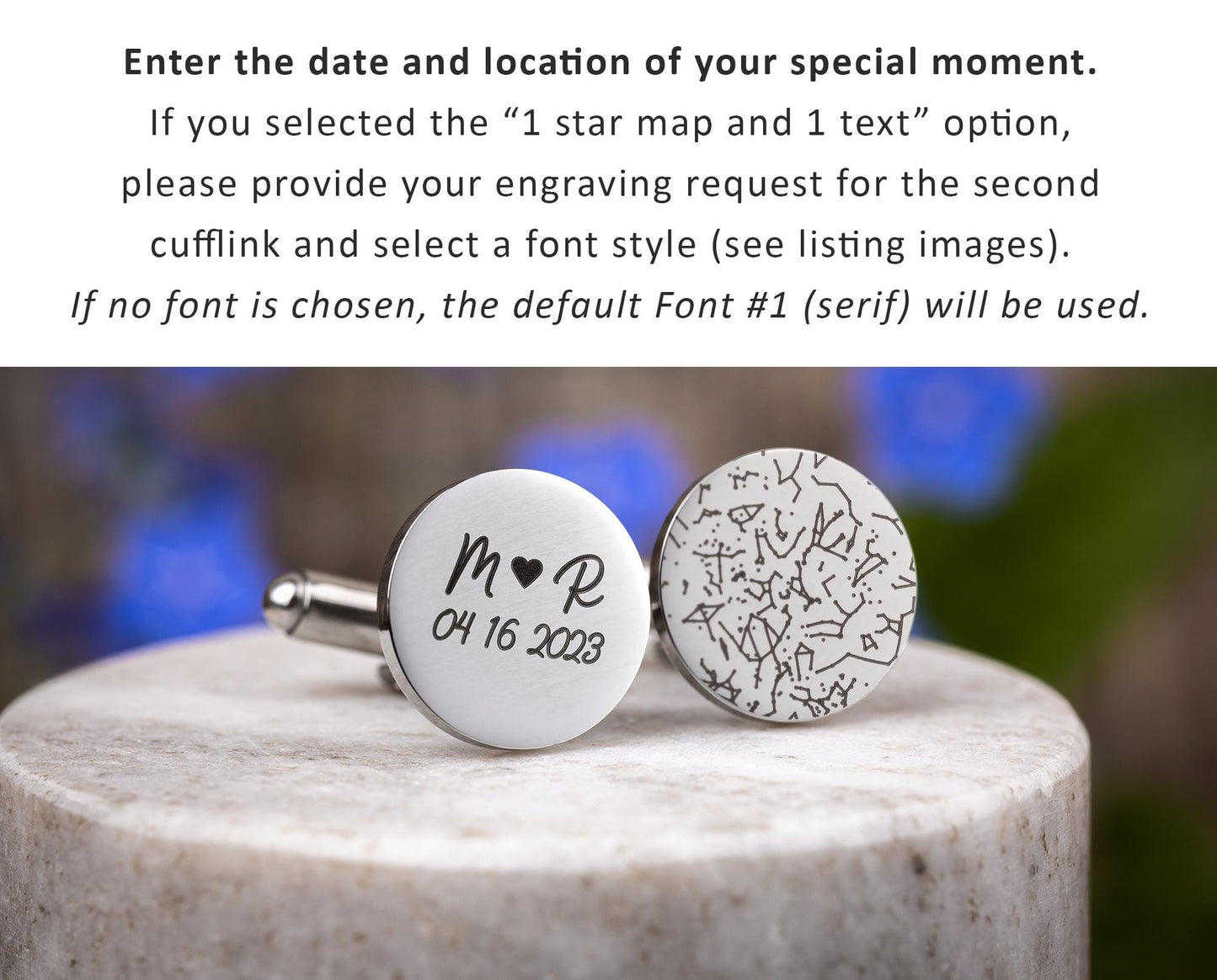 Custom Star Map Cufflinks, Personalized Jewelry for Men, Unique Night Sky by Date and Place Husband Wedding Birthday Gift for Him, RP.2