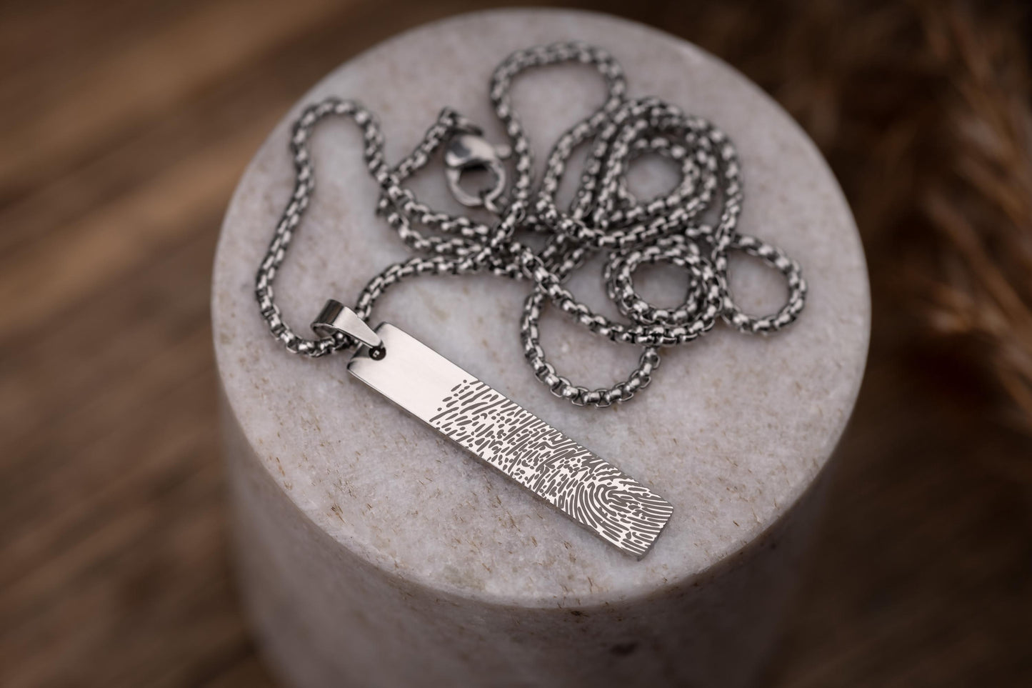 Bereavement Gift with Fingerprint and Handwriting, Personalized Memorial Necklace Keepsake Gift for Him or Her, Loss of Father or Mother C.2