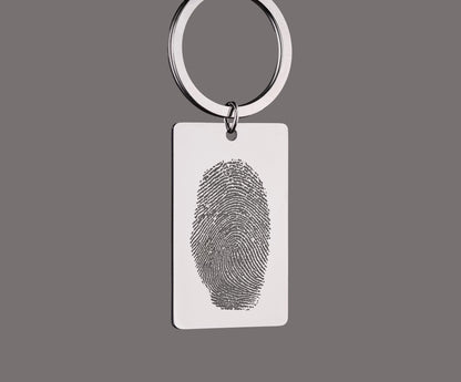 Memorial Keychain with Actual Fingerprint, Custom Grief Gift, Big Size Keyring, Loss of Father, Loss of Mother, Personalized Keepsake, C.2