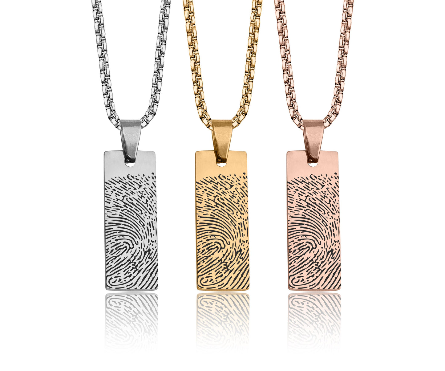 Memorial Necklace with Fingerprint, Funeral Keepsake Gift for Him, Grief Gift for Men, Loss of Mother, Father, Brother or Sister, KP.2/C.2