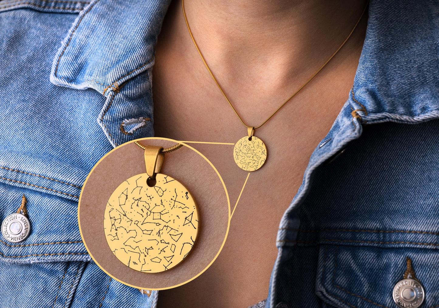 Personalized Star Map by Date Necklace with Gift for Wife, Custom Engraved Jewelry for Her, Anniversary or Birthday Gift for Women, RP.2