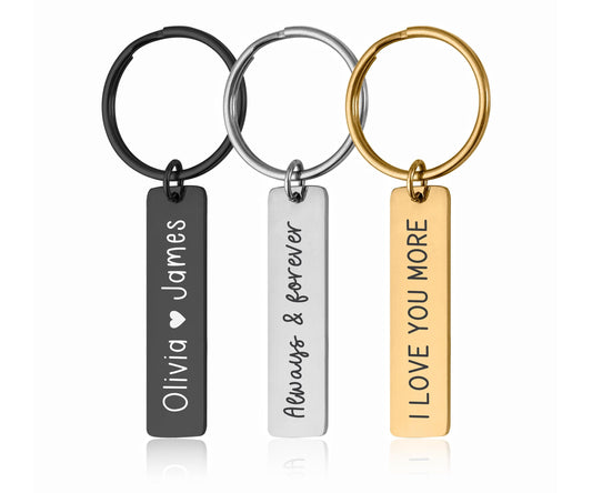 Personalized Keychain with Custom Text, Anniversary or Birthday Gift For Women or Men, Boyfriend or Girlfriend Gift, Engraved Words, C.2