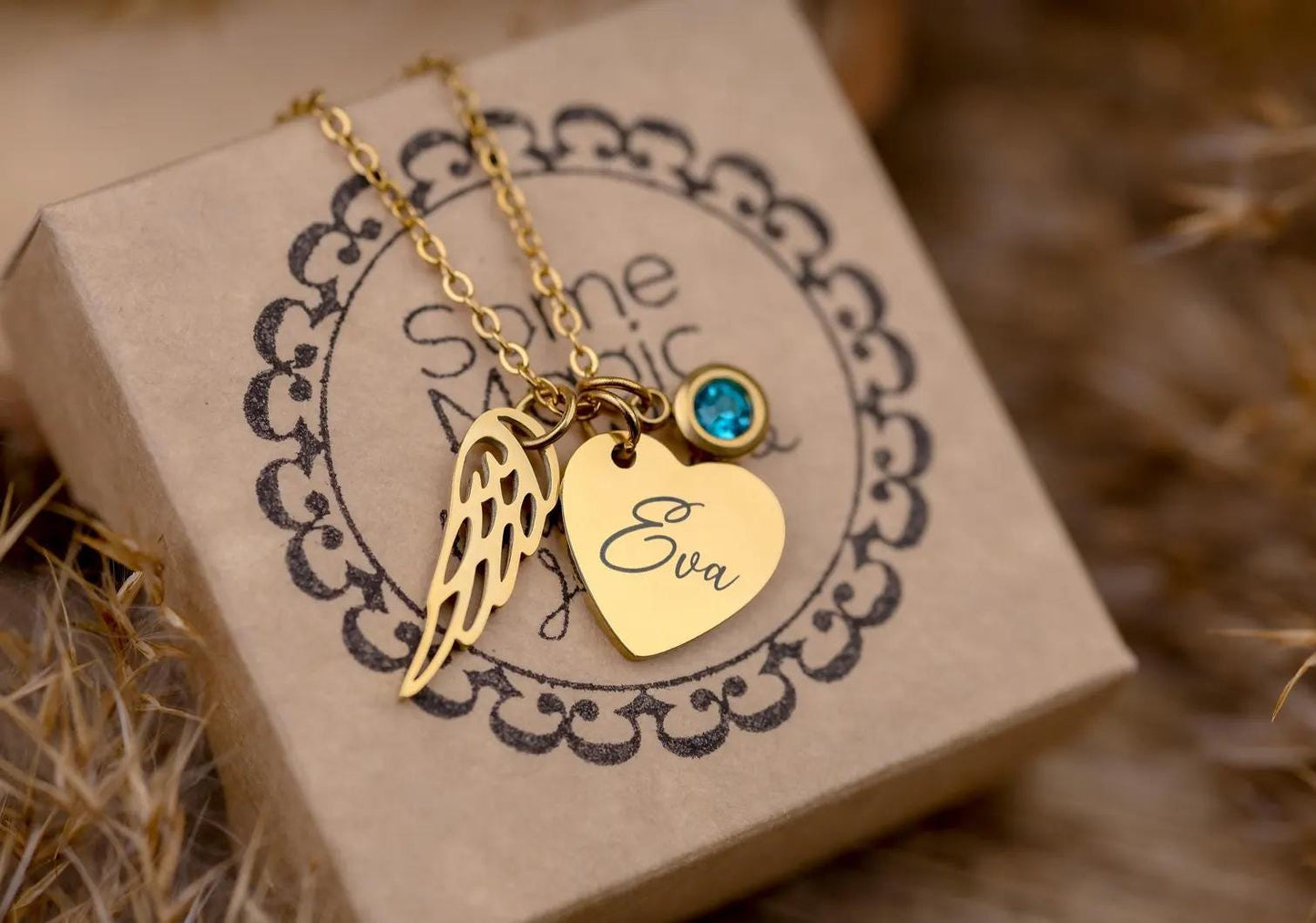 Baby Loss Sympathy Gift, Memorial Child Loss Necklace, Stillborn Remembrance Jewelry, Miscarriage Keepsake, Angel Wing and Birthstone, KP.5