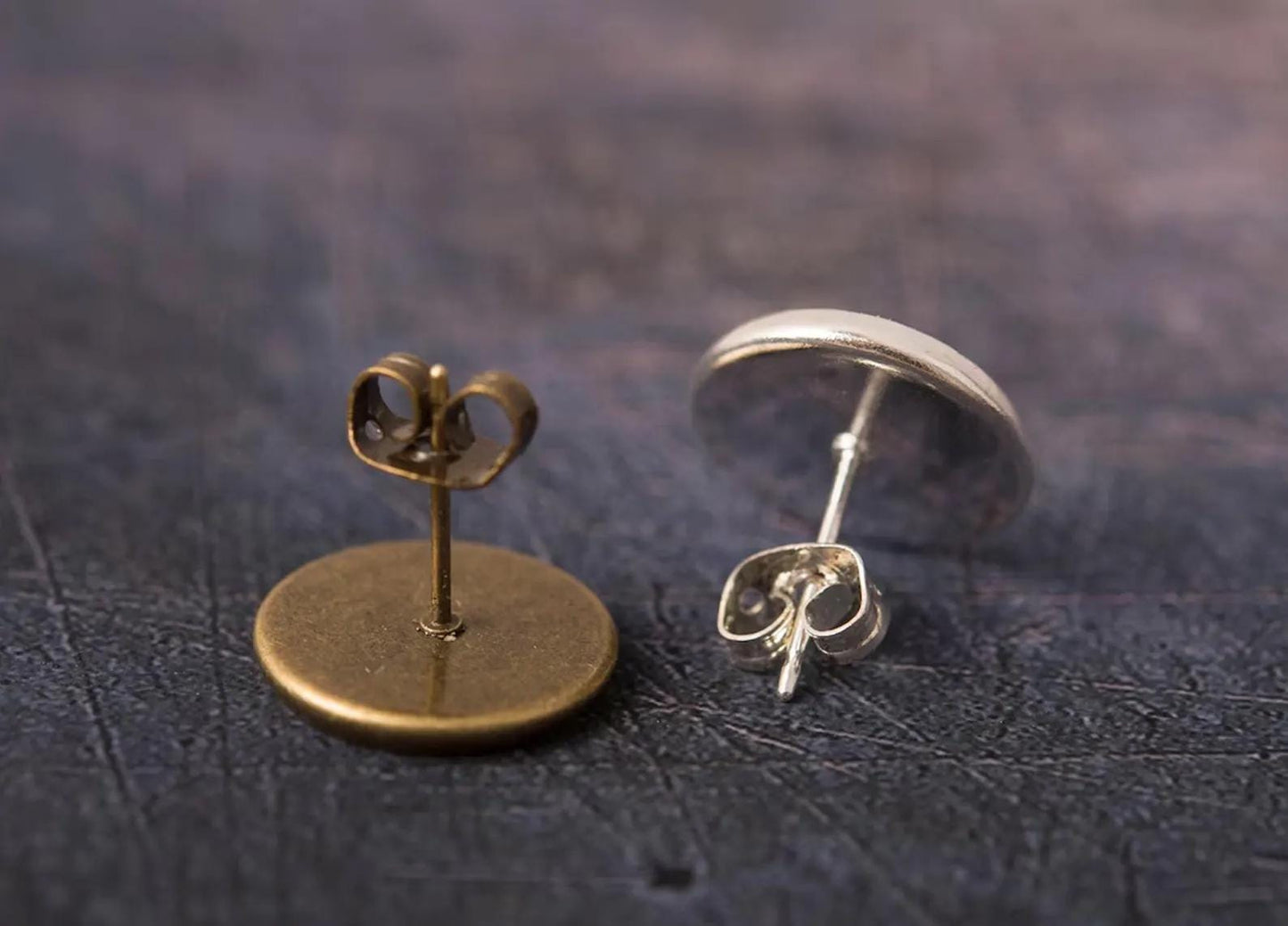 Custom Moon Phase Stud Earrings, Personalized Birthday Gift For Women, Anniversary Jewelry Gift for Her, Silver or Brass Moon Studs, AU.1