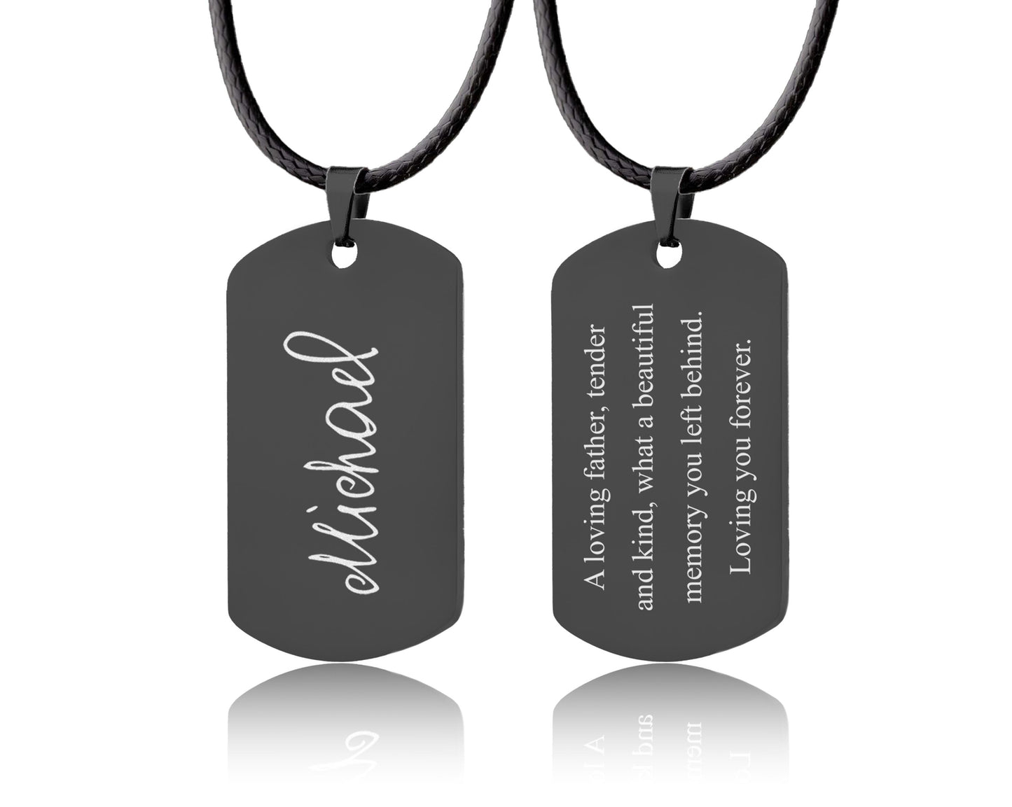 Actual Fingerprint Necklace For Him, Memorial Gift For Men, Loss Of Father, Son, Grief Gift, Custom Engraved Personalized Keepsake, C.2