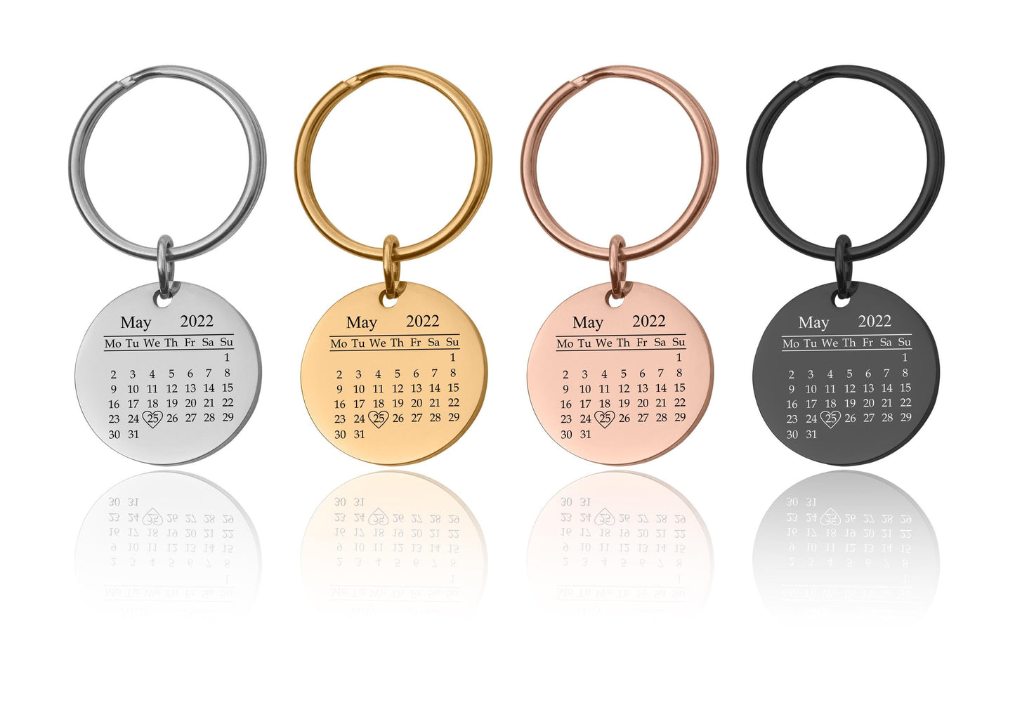 Personalized Star Map By Date Keychain, Engraved Calendar Night Sky Keyring, Custom Star Chart Anniversary Birthday Gift For Her, C.2