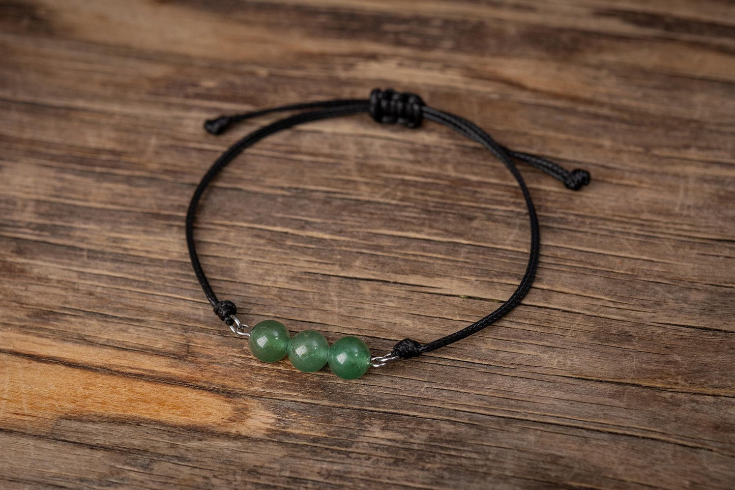 Black Onyx Bracelet - Adjustable Cord with Natural Crystals for Protection, Grounding, Emotional Strength, Balance, and Self-Discipline, MGM