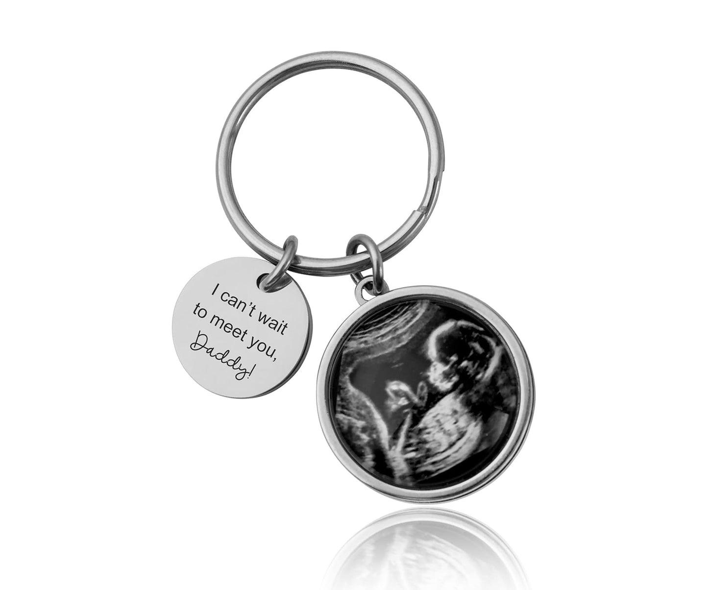 Personalized Ultrasound Keychain For First Time Daddy To Be, Baby Scan Sonogram Picture Photo Keyring, Pregnancy Father To Be Gift, C.1