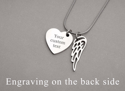 Personalized Heart Necklace with Fingerprint and Name, Grief Keepsake Gift for Loss Mother, Memorial Thumbprint Sympathy Jewelry, C.2