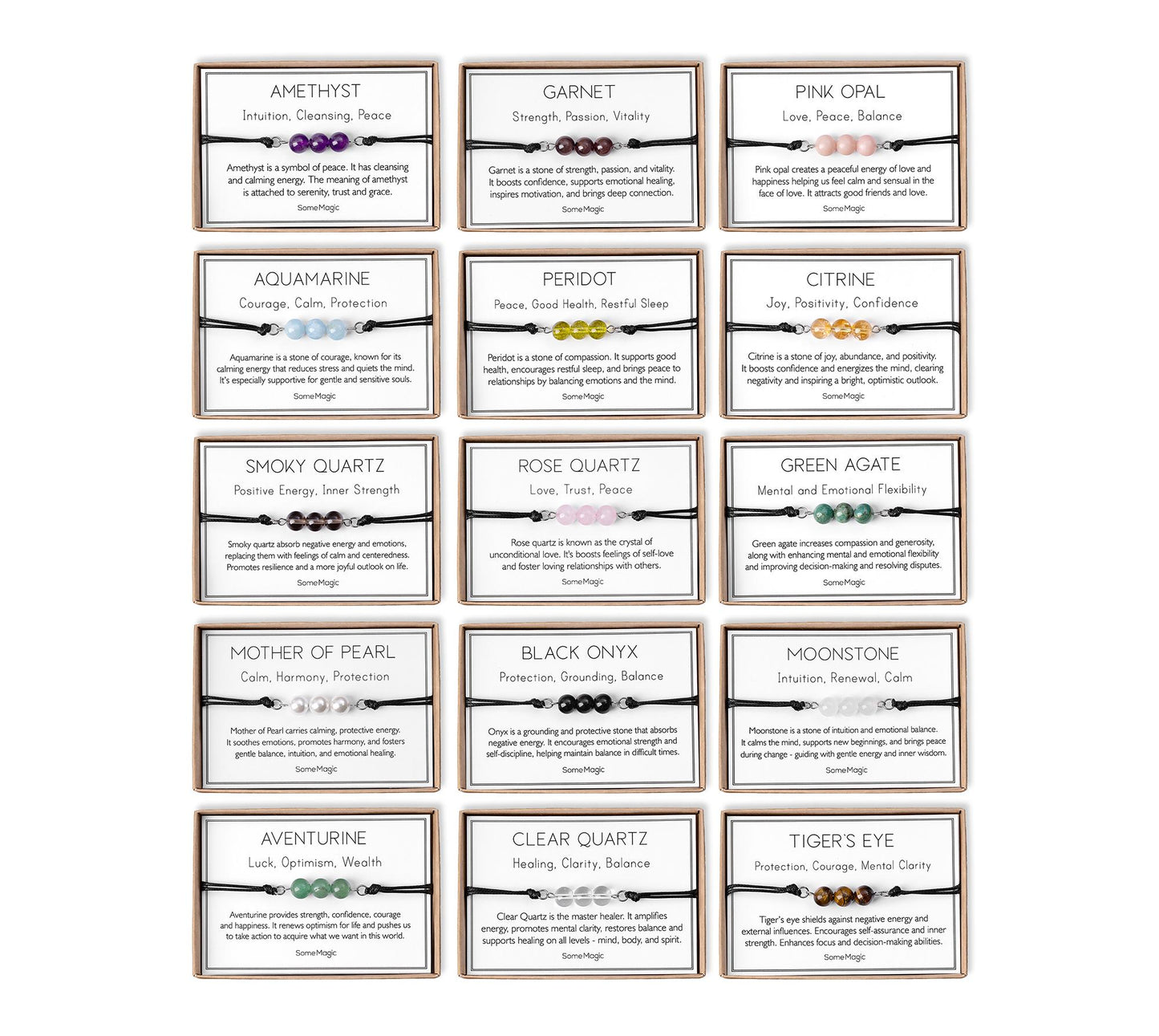 Clear Quartz Bracelet - Adjustable Cord with Natural Crystals for Healing, Clarity, Energy Amplification, Balance, and Spirit Support, MGM