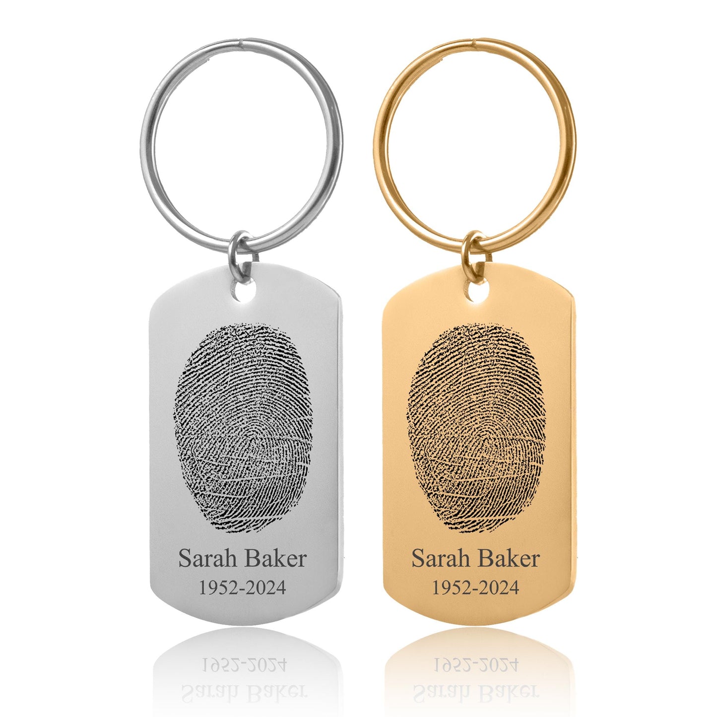 Memorial Fingerprint Keychain With Handwriting, Loss Of Father Dad Son Keepsake, Custom Sympathy Grief Gift, Personalized Keyring, C.2