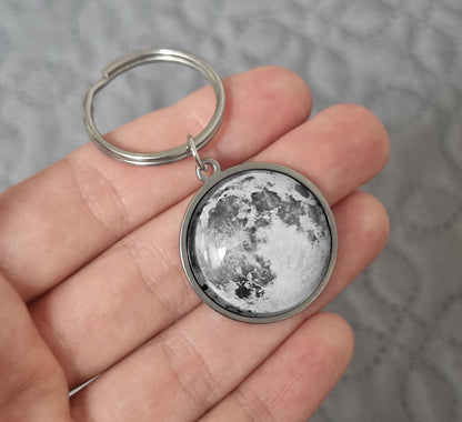 Moon Phase By Date Keychain With Calendar, Custom Birth Moon Phase Keyring, Personalized Anniversary Birthday Gift For Him, Boyfriend, C.1