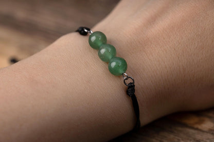Black Onyx Cord Bracelet - Adjustable Black Crystal Jewelry for Strength, Protection & Focus - Natural Gemstone Gift for Him or Her, MGM
