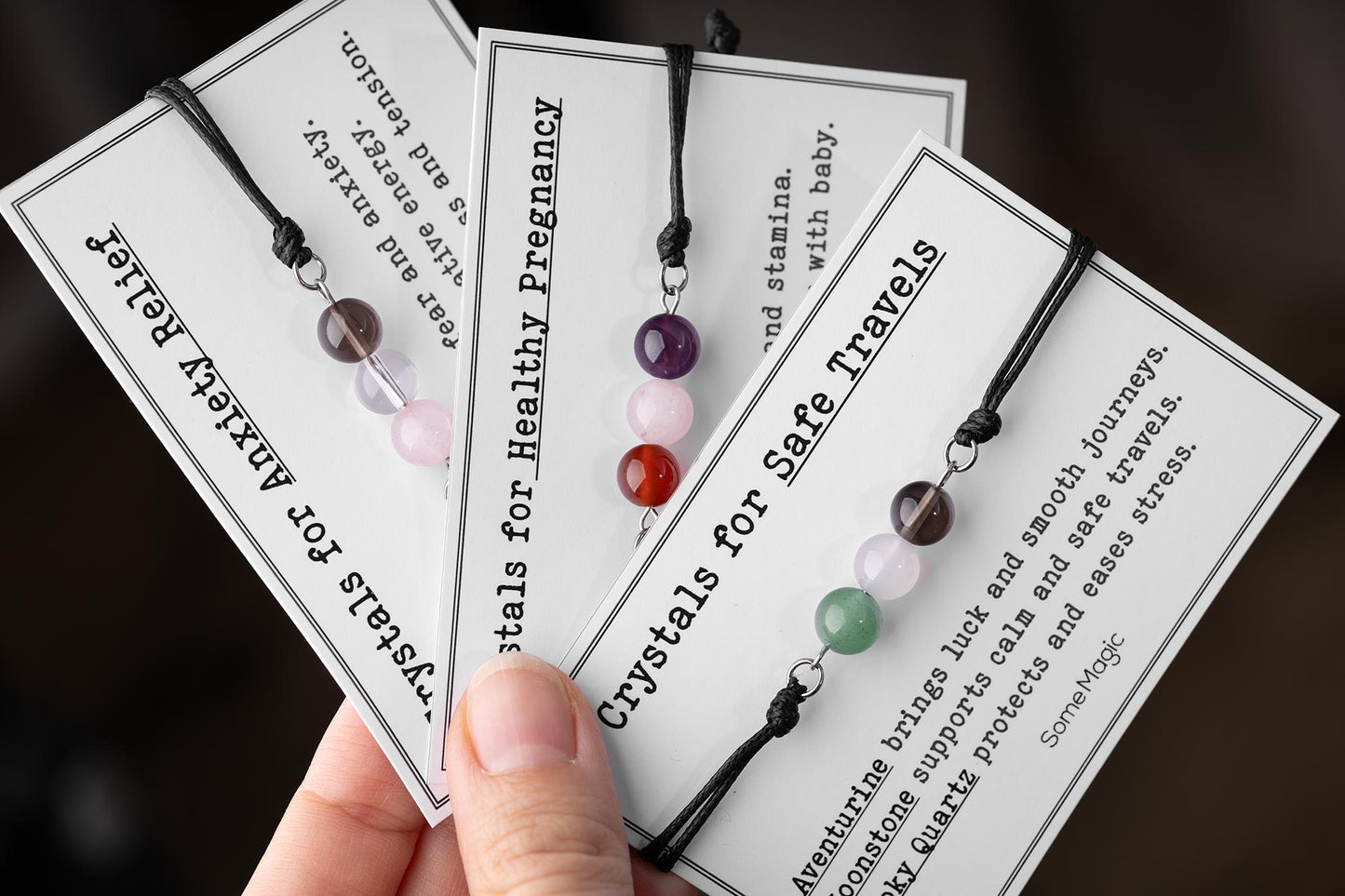 Adjustable Gemstone Bracelet - Safe Travels, Good Sleep, Healthy Pregnancy, Grief & Loss, Anxiety Relief, Positive Mindset, Good Health CGM