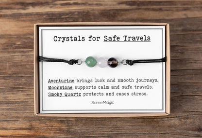 Adjustable Gemstone Bracelet - Safe Travels, Good Sleep, Healthy Pregnancy, Grief & Loss, Anxiety Relief, Positive Mindset, Good Health CGM