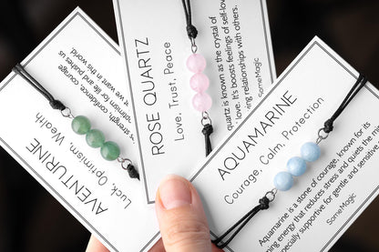 Clear Quartz Cord Bracelet - Adjustable Healing Crystal Jewelry for Clarity, Energy & Balance - Natural Gemstone Gift for Him or Her, MGM
