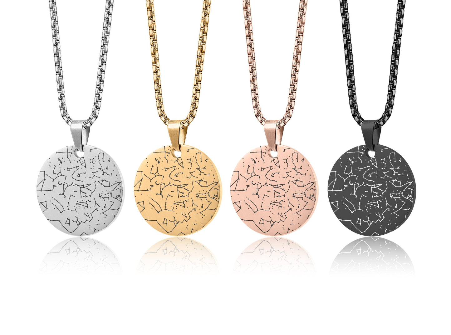 Custom Star Map Necklace For Him, Engraved Star Chart Jewelry, Personalized Night Sky Pendant, Anniversary For Men, Birthday Gift, RP.2