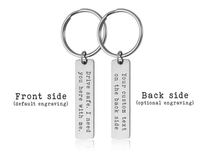 Drive Safe Keyring for Boyfriend or Husband, Gifts for Passing Driving Test, Birthday Gift for Him or Her, Keychain for New Driver, C.2