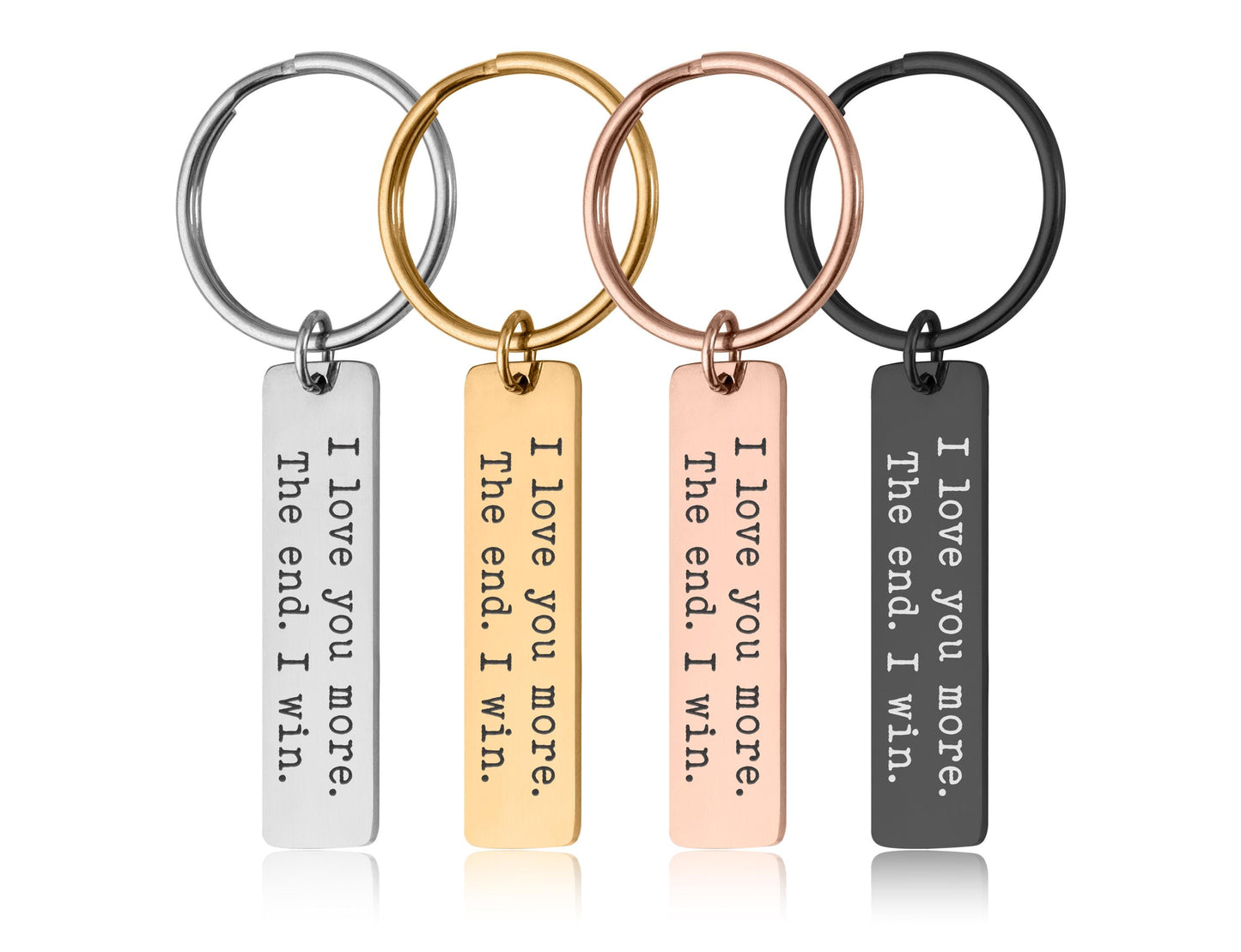 I Love You More Keyring for Boyfriend or Girlfriend, Anniversary Gift for Men, Personalized Birthday Gift, Playful Gift for Him or Her, C.2