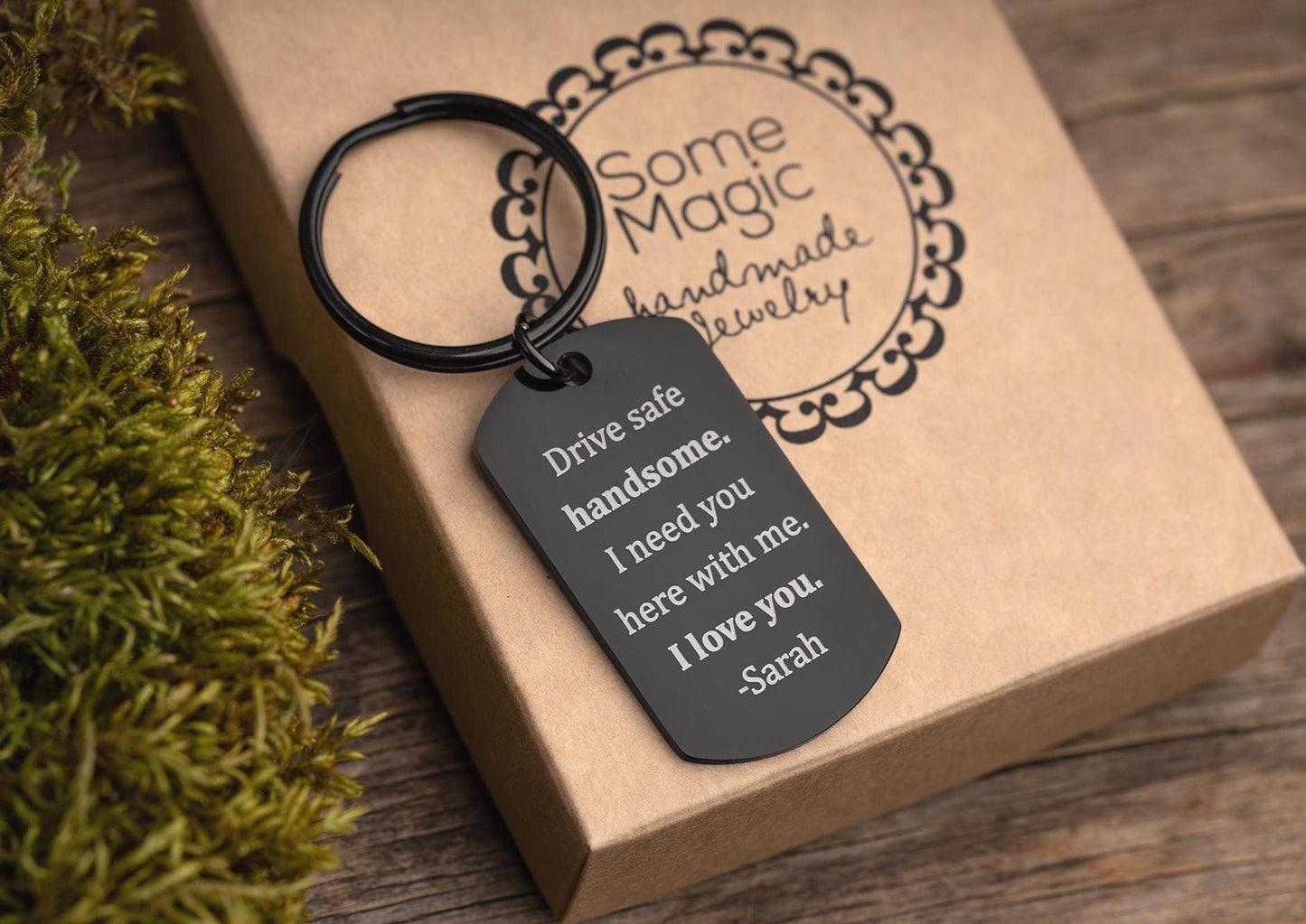 Drive Safe Handsome Keychain for Boyfriend or Husband, Keyring for New Driver, Gift for Passing Driving Test, Birthday Gift for Him, C.2