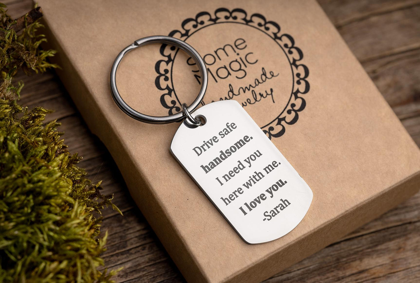 Drive Safe Handsome Keychain for Car Lover, Keyring for New Driver, Passing Driving Test, Birthday Gift for Him, Romantic Gift for Men, C.2