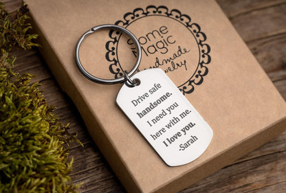 Keychain for Driver, Passing Driving Test, Drive Safe Handsome Keyring for Car Lover, Getting New Car License, Birthday Gift for Him, C.2