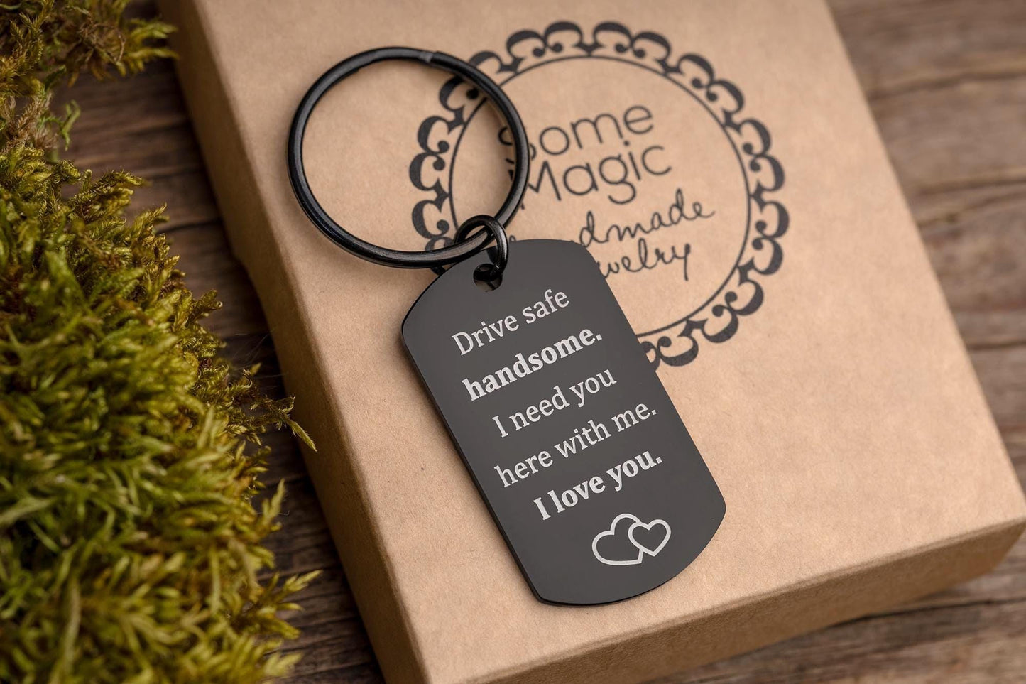 Drive Safe Handsome Keychain for Car Lover, Keyring for New Driver, Passing Driving Test, Birthday Gift for Him, Romantic Gift for Men, C.2